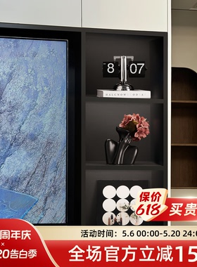 贝汉美中古风电视柜壁龛组合摆件