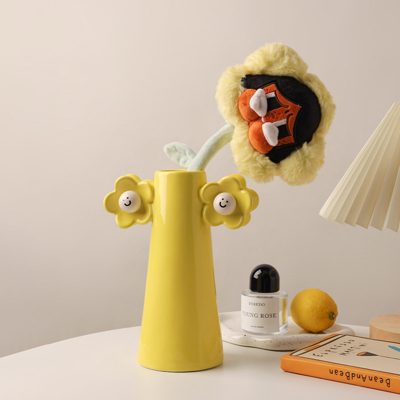 贝汉美花瓶摆件客厅插花干花小众高级感电视柜可爱陶瓷装饰品摆设,家居饰品,花瓶,淘宝优惠券,粉丝福利购,淘宝优惠卷