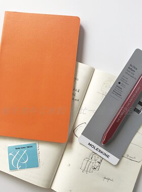 Moleskine大型软面抄白内页无线橙色手账记事本无酸纸正品意大利