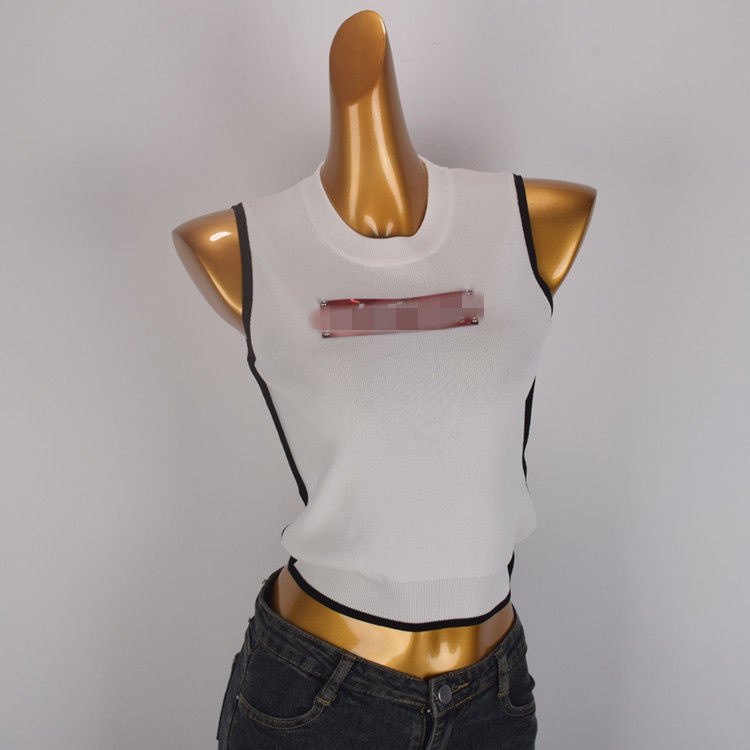 辣妹性感短款露脐冰丝针织背心女夏季新款高腰无袖外穿修身打底衫