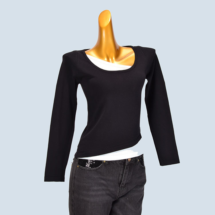 拼色简约百搭长袖假两件针织衫春秋款修身显瘦套头短款内搭上衣女,女装/女士精品,毛针织衫,淘宝优惠券,粉丝福利购,淘宝优惠卷