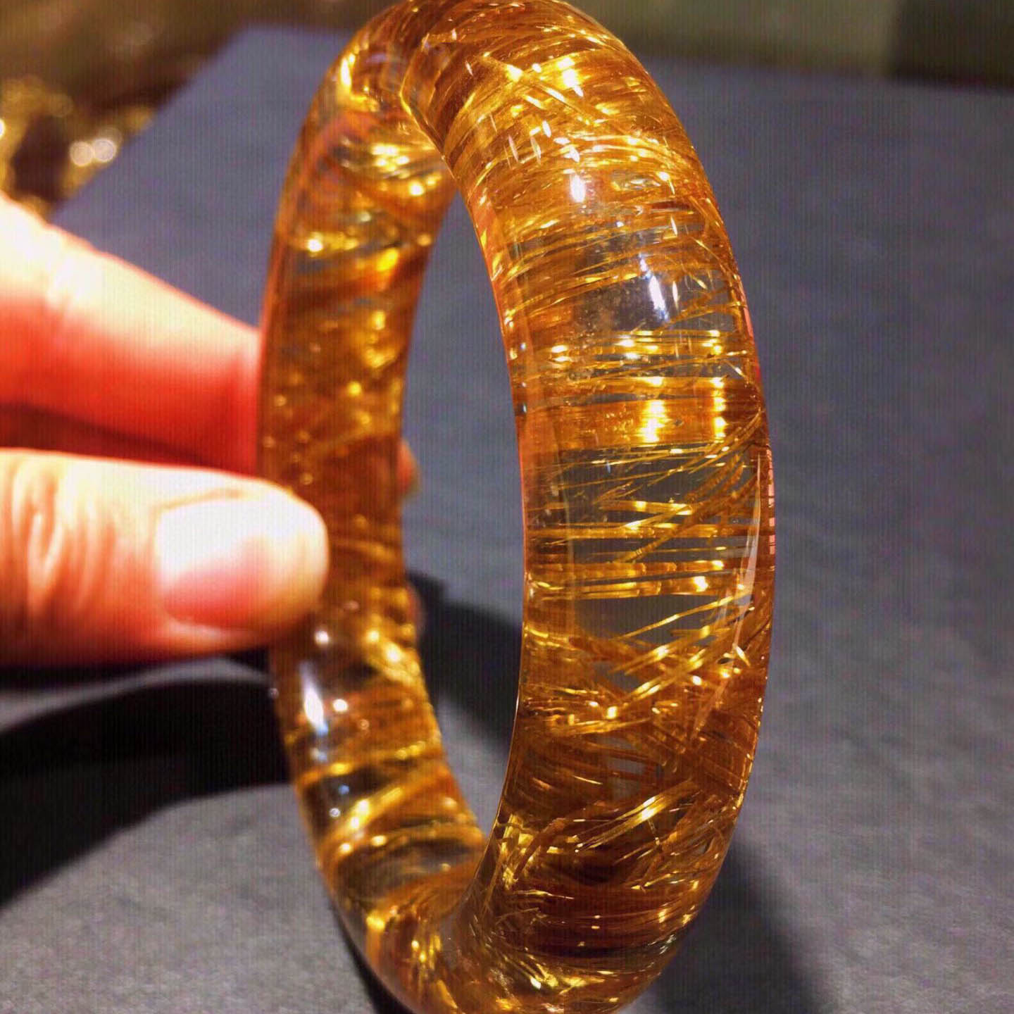 魅晶天然水晶晶体通透钛晶手镯