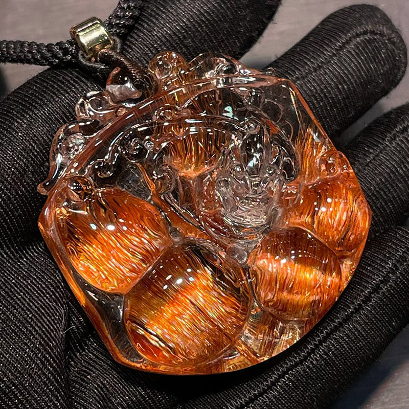 魅晶天然水晶晶体通透铜顺发招财貔貅牌子吊坠