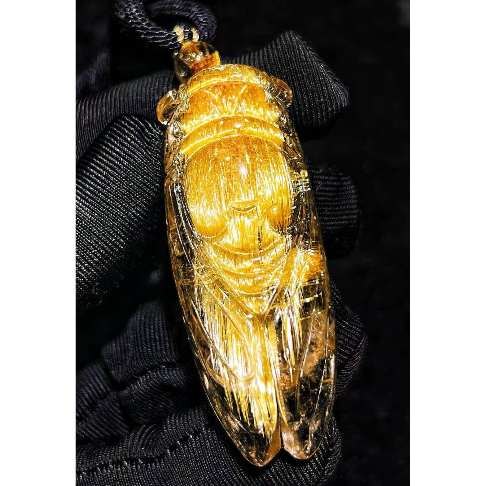 魅晶天然水晶晶体通透太境内金蝉知了吊坠