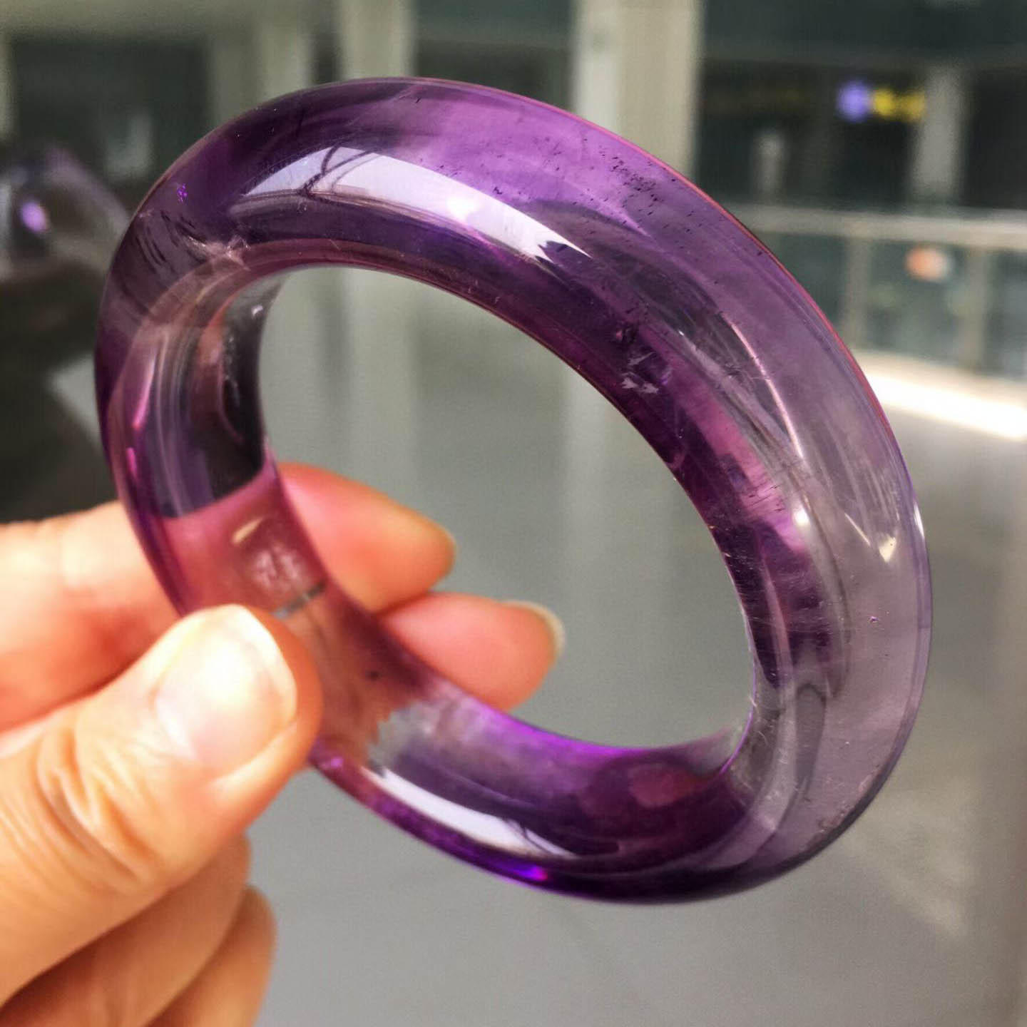 魅晶天然水晶晶体通透紫水晶手镯