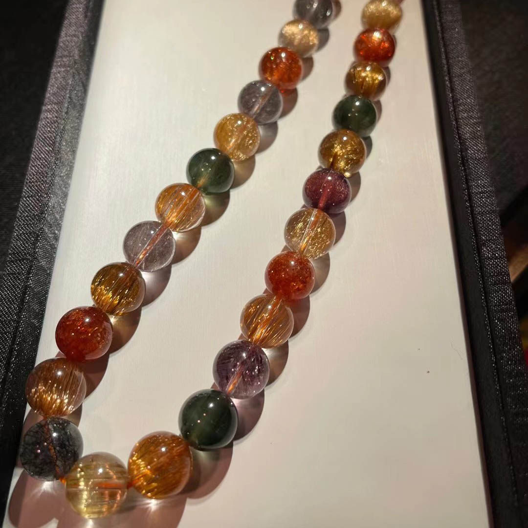 魅晶天然水晶晶体通透巴西老矿天然铜顺发多宝项链