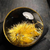 魅晶天然原矿水晶晶体通透巴西钛晶花圆牌吊坠