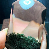 魅晶天然水晶晶体通透绿幽灵无事牌吊坠