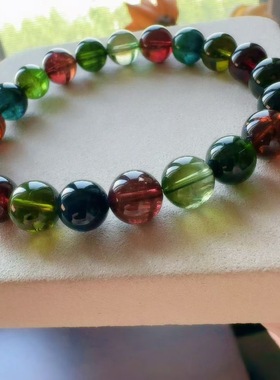 魅晶天然水晶晶体通透醇厚浓彩碧手链