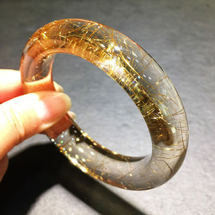 魅晶天然水晶晶体通透铜发晶手镯