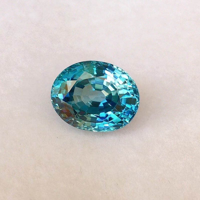 魅晶天然原矿锆石戒面料晶体通透海蓝原石裸石