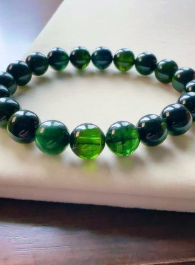 魅晶天然水晶晶体通透色泽醇厚绿碧玺手链