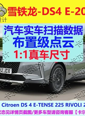 雪铁龙DS 4 E-TENSE 2022款 汽车实车扫描数据模型 总布置点云STL