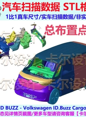 大众经典MPV ID BUZZ 2022款纯电总布置点云数据模型汽车实车扫描