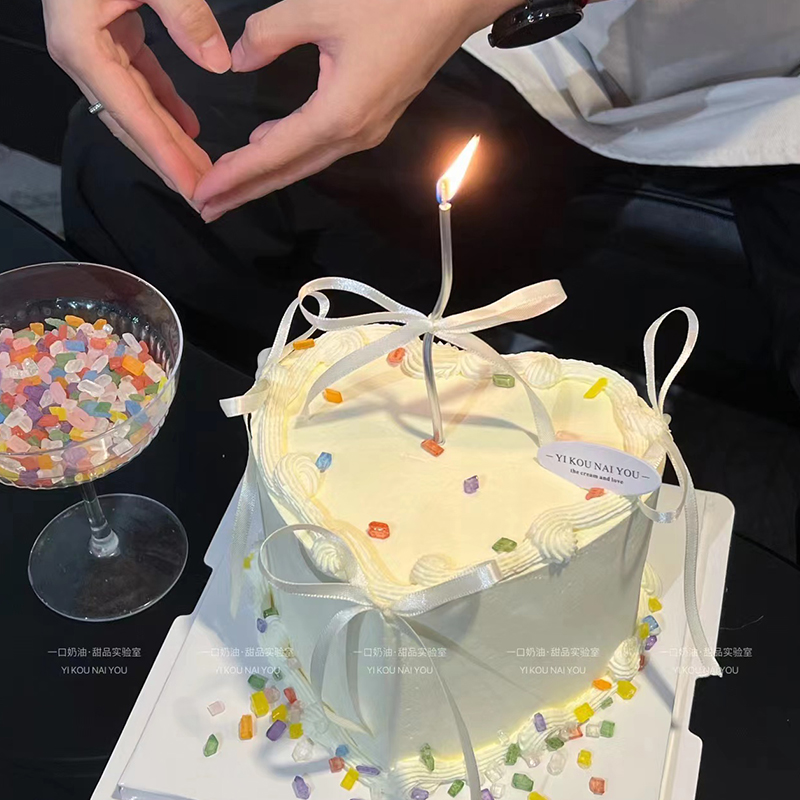 网红七夕情人节心形蛋糕装饰ins简约彩色钻石糖宝石砂糖珠装扮