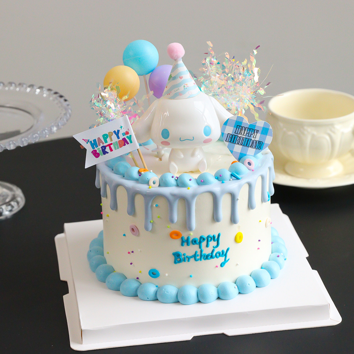 网红玉桂狗蛋糕装饰摆件ins风卡通可爱大耳狗儿童生日甜品台插件,节庆用品/礼品,节日装扮用品,淘宝优惠券,粉丝福利购,淘宝优惠卷