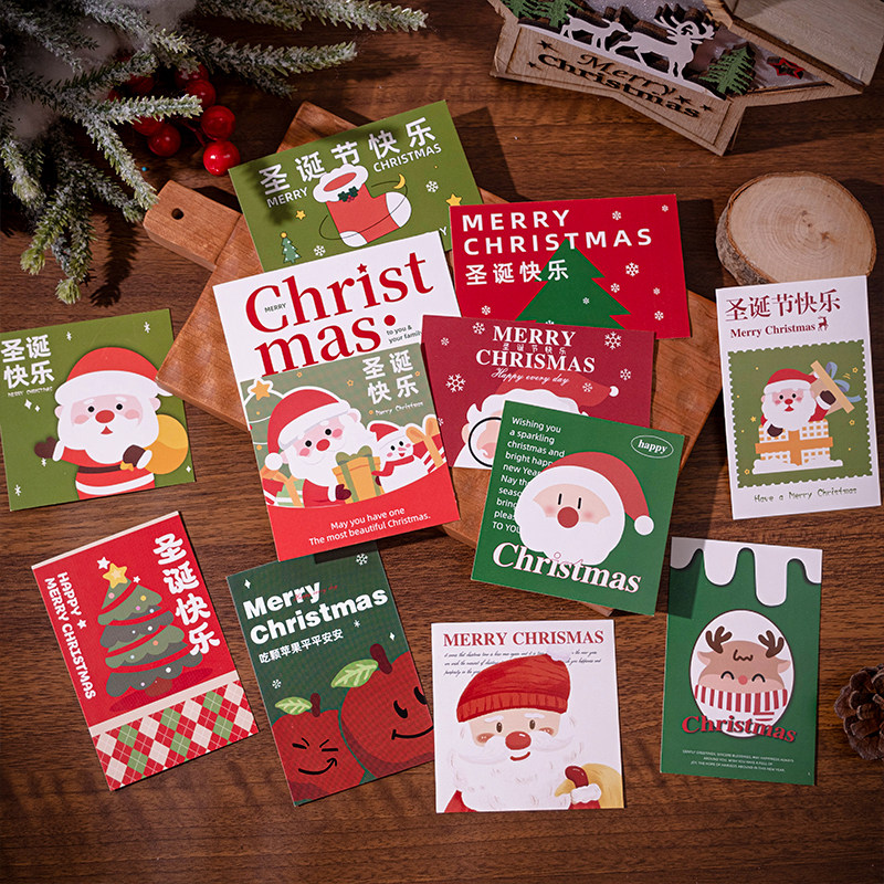 2025圣诞节蛋糕装饰卡片插牌圣诞老人节日快乐伴手礼吊牌贺卡插件