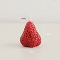 Коричневая большая клубника, свеча, 5 шт