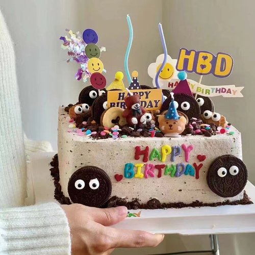 网红奥利奥饼干小煤球蛋糕装饰