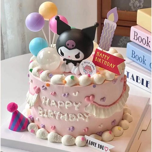 网红恶魔蛋糕装饰摆件女孩儿童宝宝生日派对甜品台装扮插件配件