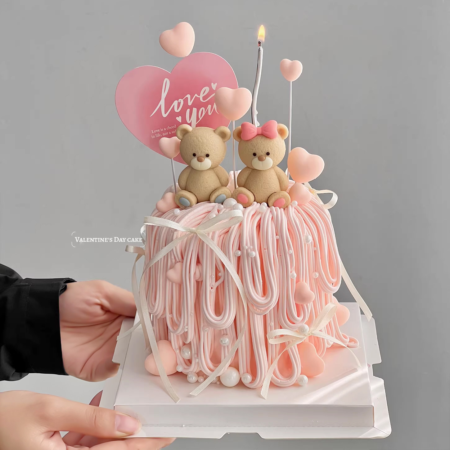 214情人节蛋糕装饰情侣坐姿小熊摆件爱心告白loveyou卡片插牌插件,节庆用品/礼品,节日装扮用品,淘宝优惠券,粉丝福利购,淘宝优惠卷