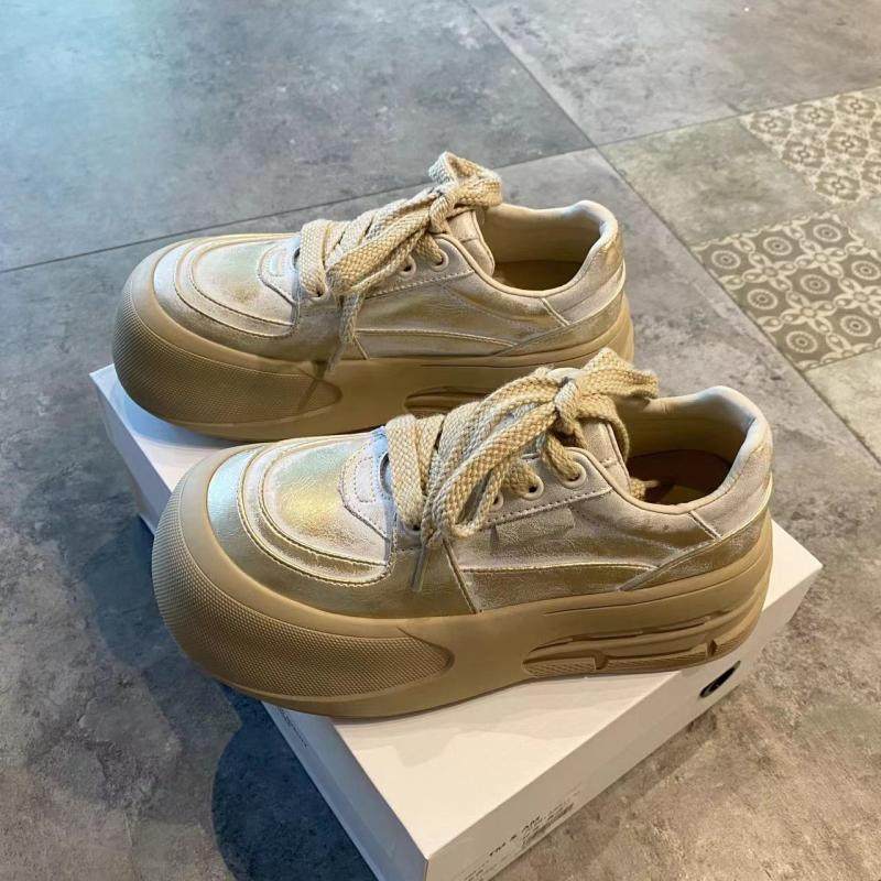 大头面包鞋女厚底增高板鞋子