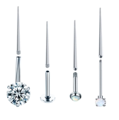 2支装 穿孔辅助引导杆内外螺纹杆肚脐钉接引针唇钉引导针接引棒