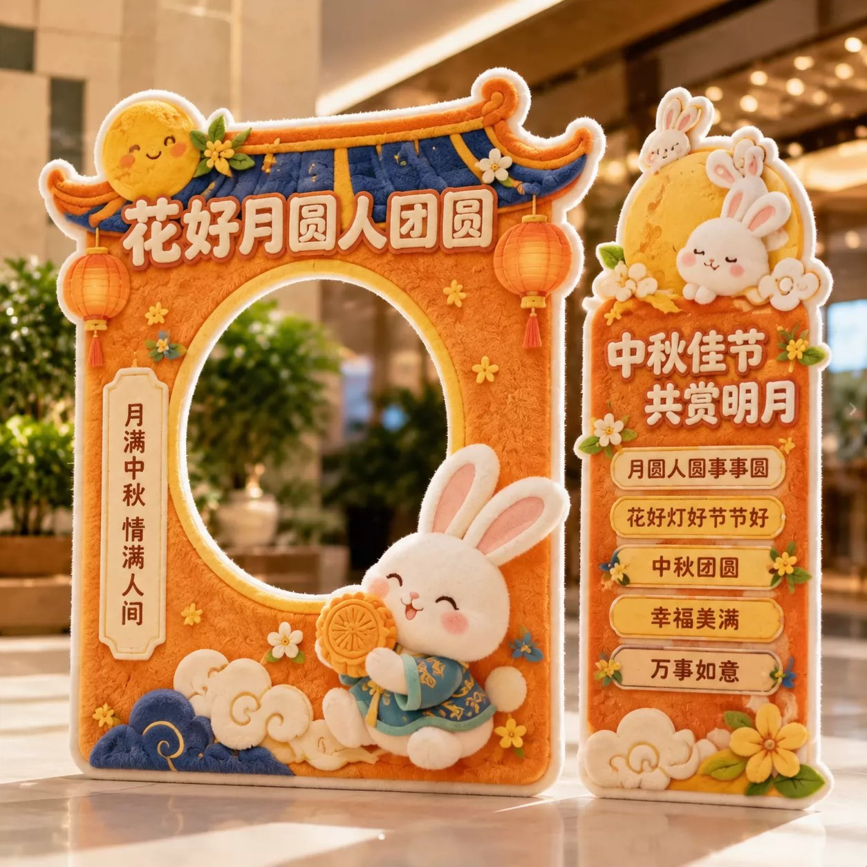 中秋国庆KT板牌照框拍照道具