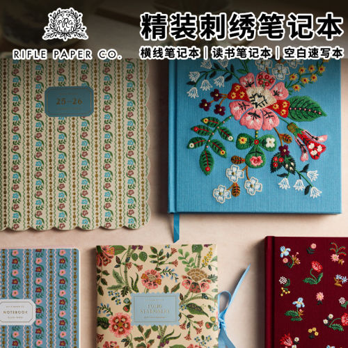 美国进口精装刺绣插画线圈笔记本