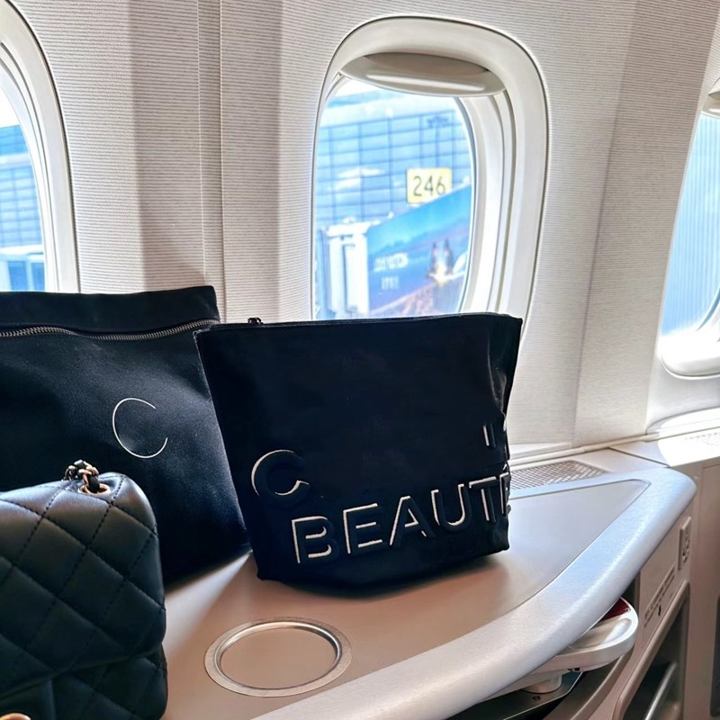 福利！香字黑色双层字母刺绣化妆包大容量收纳包 高级感 正品,收纳整理,化妆包,淘宝优惠券,粉丝福利购,淘宝优惠卷