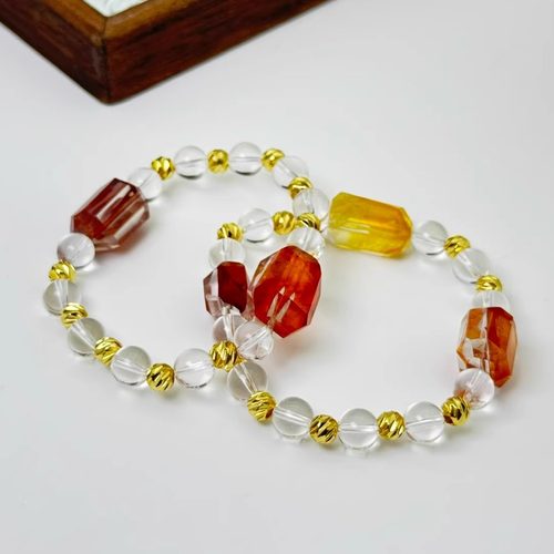 天然冰糖胶花水晶手链