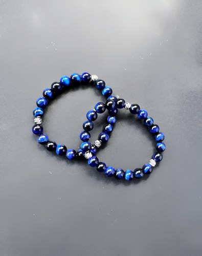 天然A级蓝虎眼百搭手串时尚单圈饰品礼物