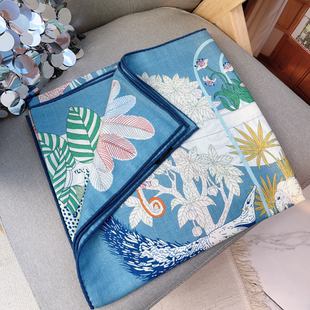 珍奇乐园2025新款丝巾140大方巾丝绒披肩真丝羊绒秋冬女士围巾