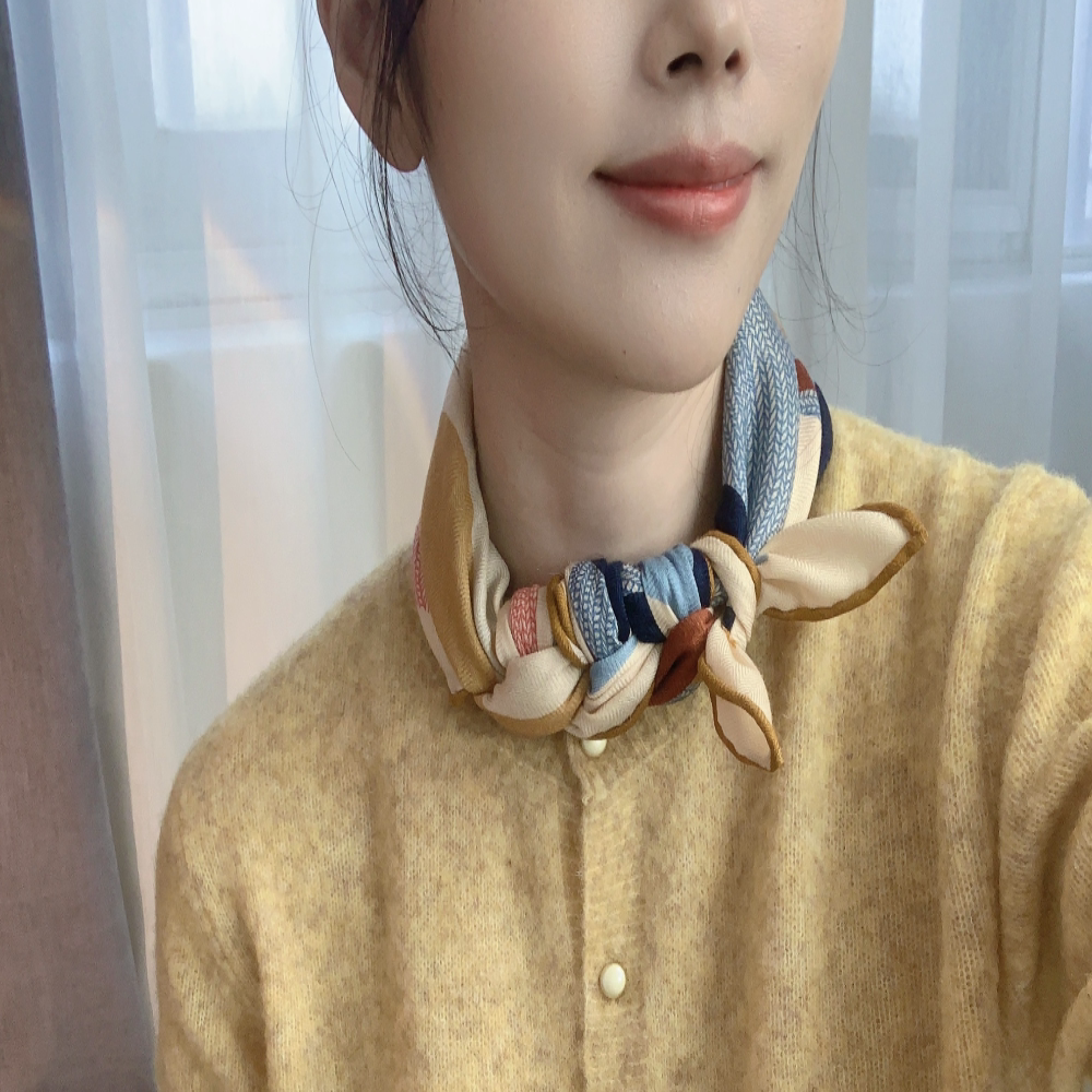 【小马跳跃】丝巾羊毛桑蚕丝65cm中方巾丝毛围巾围脖女士