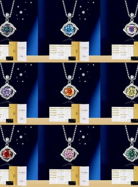 钻石之乡商丘人工钻石s925纯银风车项链女年新款创意锁骨链