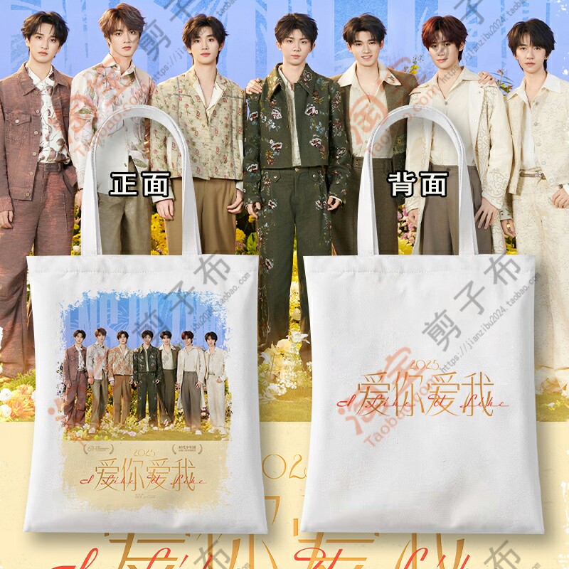 TNT时代少年团六周年演唱会爱你爱我帆布袋周边明星应援单肩包