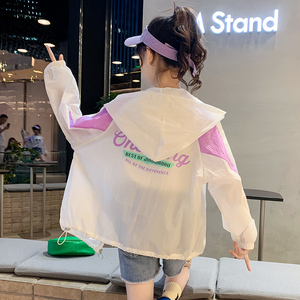 女童防晒衣夏季薄款2024新款儿童宽松时髦防紫外线衣服大童空调衫