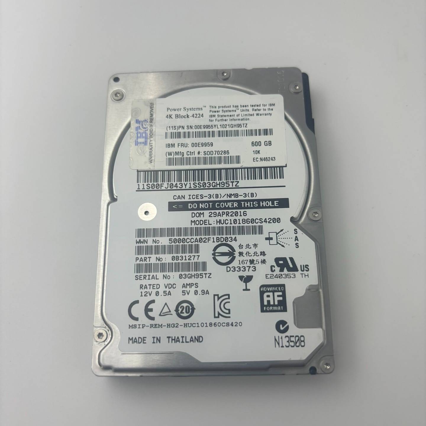 议价IBM ESF5 600GB 10K SAS 2.5寸6Gb