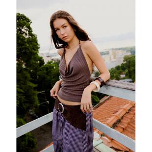 Bershka女子时尚褐色吊带衫英国代购2026春百搭外出打底背心