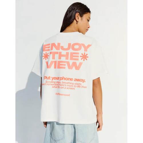 Bershka女子白色印花全棉短袖T恤英国正品代购2026年春休闲圆领衫