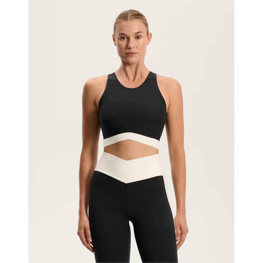 OYSHO女子黑色运动背心英国正品代购2025年秋健身训练短款上衣