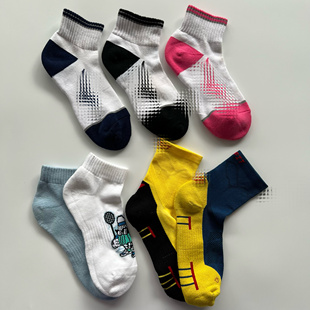孤品微瑕疵跑步吸汗中筒运动袜女透气减震毛巾底加厚羽毛袜短袜男