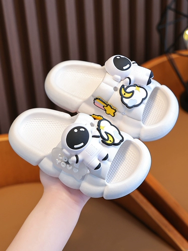 Детский космонавт, милые тапочки для мальчиков, нескользящие детские слайдеры