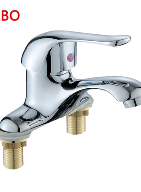 GLBO浴室洗脸洗手盆双孔冷热水龙头台盆洗面盆家用旋转7字旋转