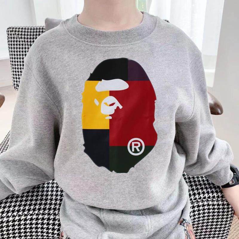 日系潮牌拼色猴子男女童纯棉长袖T恤中大童套头卫衣宝宝卡通上衣