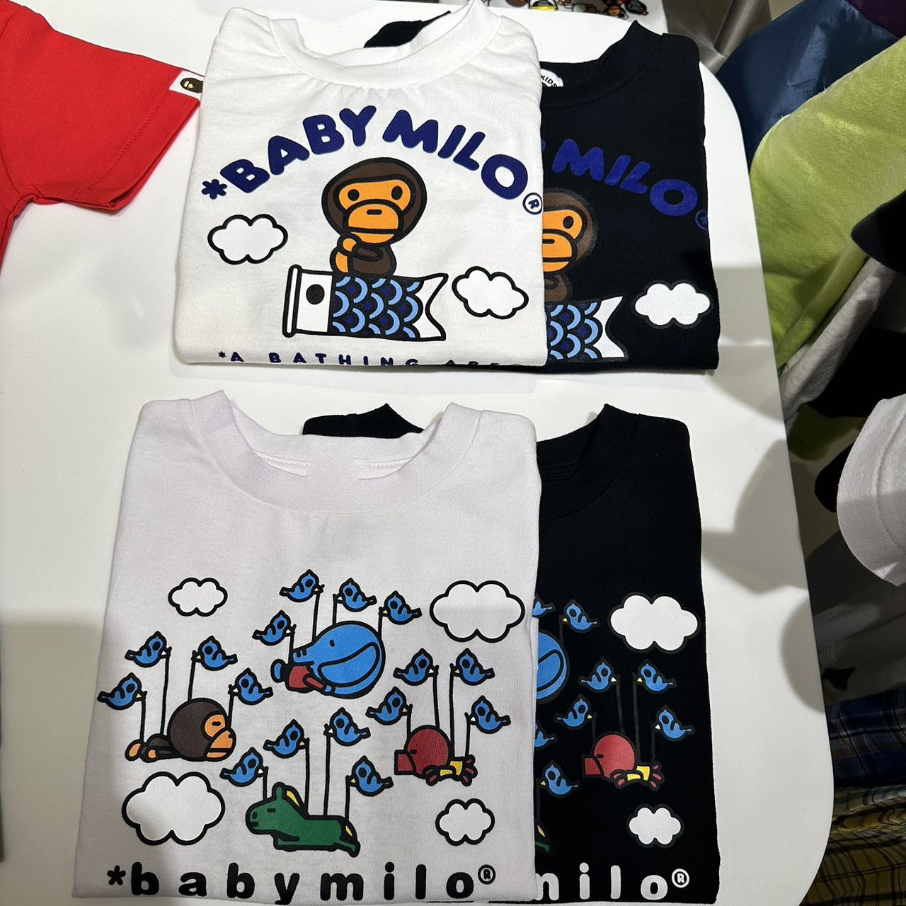 日系潮牌BAPE KIDS儿童纯棉短袖T恤猿人头印花男女童圆领痞帅上衣