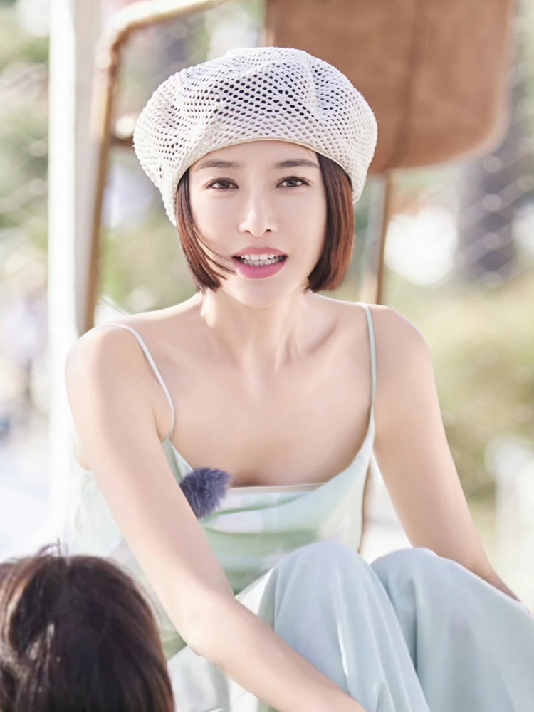 Hua Shao Qin Lan with the same hat straw beret women's summer 2024 new breathable sunscreen sunshade woven straw hat