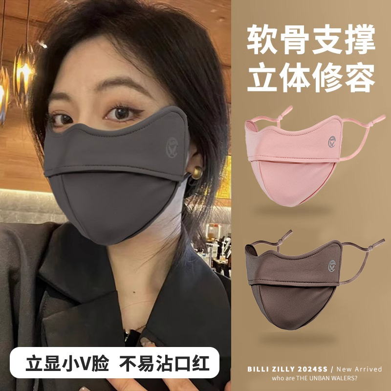 3D立体加绒保暖口罩女秋冬高颜值护眼角显脸小骑行加厚防风寒面罩