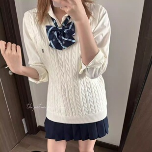 本治高等新品 小泉麻花毛衣JK多色针织背心jk制服百搭上衣