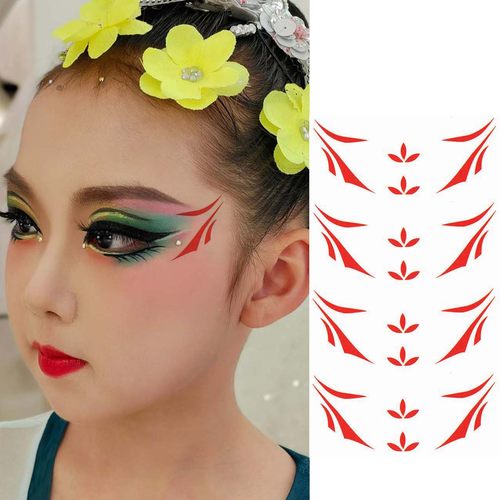 纹身贴防水舞台妆眼角贴霸气男童女童拉丁国标舞蹈表演化妆脸贴